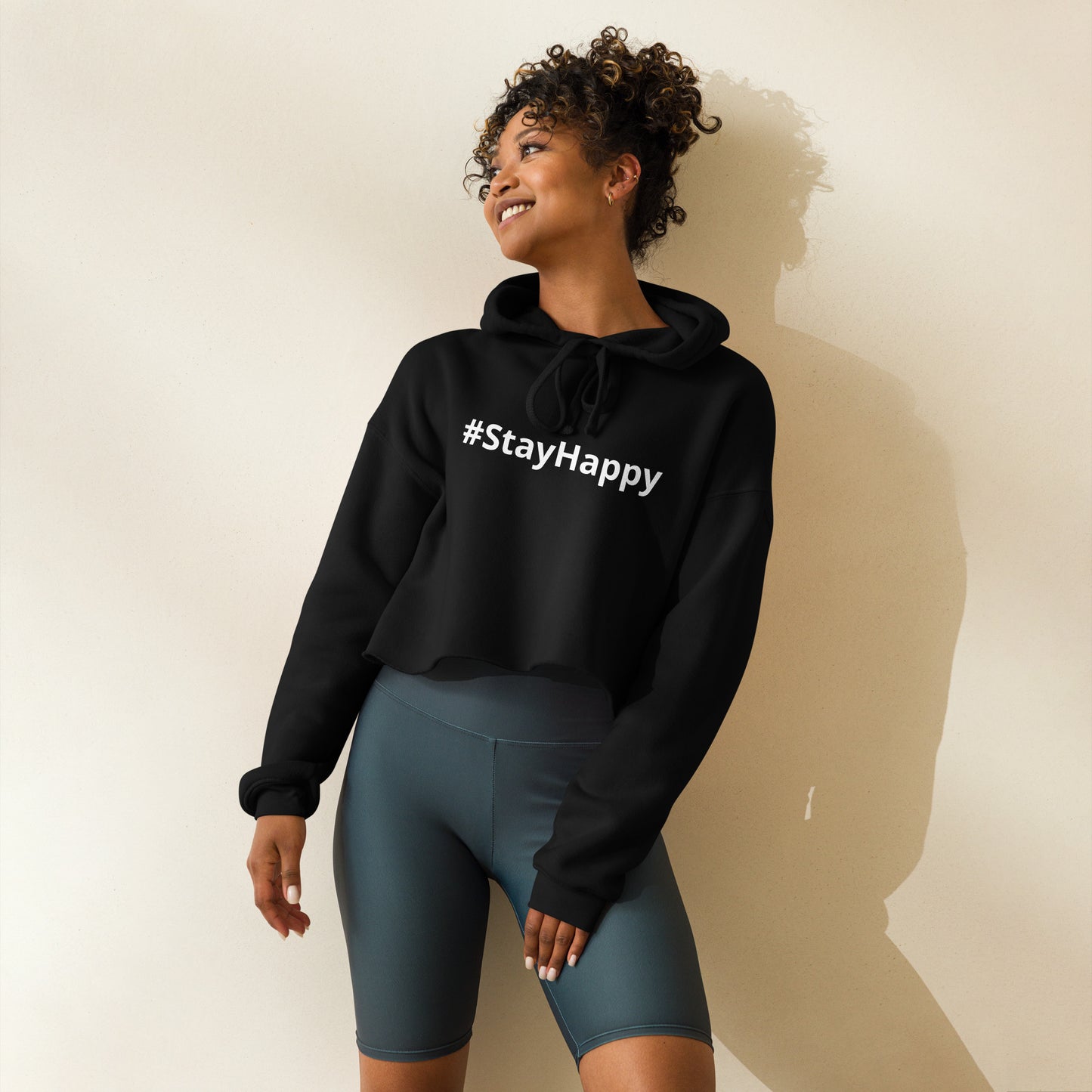 Crop Hoodie (#StayHappy)